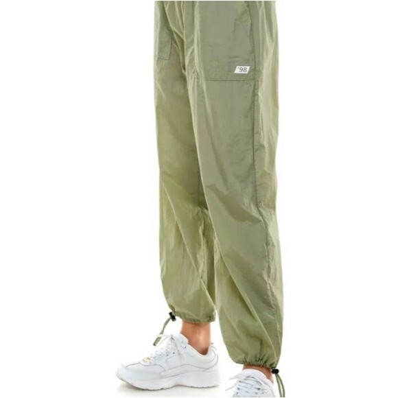 Wayf 98 Clarissa Olive Green Jogger Nylon Swishy Pants 2X - Picture 6 of 16